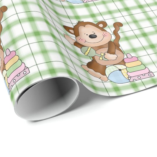 Baby Unisex Monkey cartoon inpakpapier (Rol Hoek)
