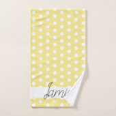 Baby Unisex Polka Dot Pattern Monogram Naam Bad Handdoek (Handdoek)