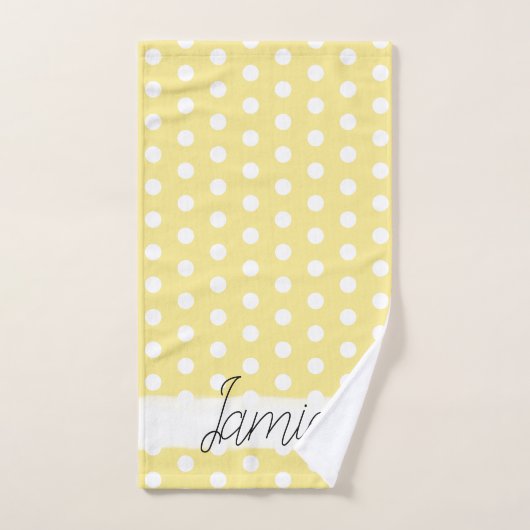 Baby Unisex Polka Dot Pattern Monogram Naam Bad Handdoek (Handdoek)