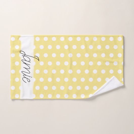 Baby Unisex Polka Dot Pattern Monogram Naam Bad Handdoek (Handdoek)