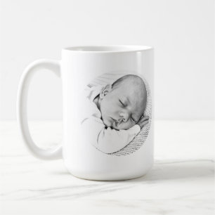 baby unisex witte geboorte aankondiging koffiemok