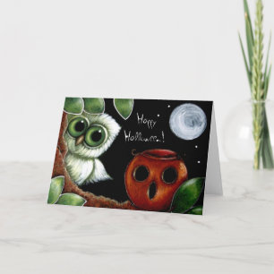 BABY-UWL- EN OWL-PUMPKIN BASKET-kaart Kaart