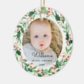 Baby Vakantie Foto Kerstmis Keramisch Ornament (Links)