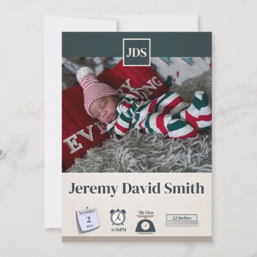 Baby vakantie geboorteaankondiging  kaart (Voorkant)