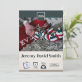 Baby vakantie geboorteaankondiging  kaart (Staand voorkant)