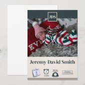 Baby vakantie geboorteaankondiging  kaart (Voorkant / Achterkant)