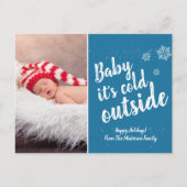 Baby Vakantie geboorteaankondiging Snowy Christmas Feestdagenkaart (Voorkant)