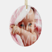 baby vakantie-ornamenten. gouden lint keramisch ornament (Rechts)