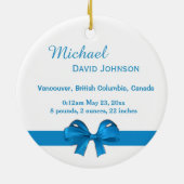 baby vakantieverlof ornamenten blauw lint (Achterkant)