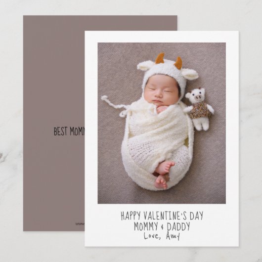 Baby Valentijnsdag voor nieuwe ouders Feestdagenkaart (Voorkant / Achterkant)
