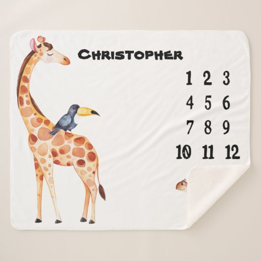 Baby van Afrikaanse mijlpalen Sherpa Deken (Voorkant (horizontaal))