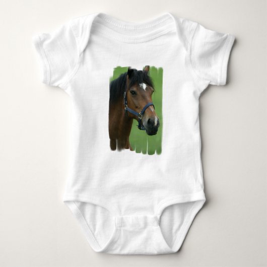 Baby van Arabische paarden met Afbeeldingen van pa Romper (Voorkant)