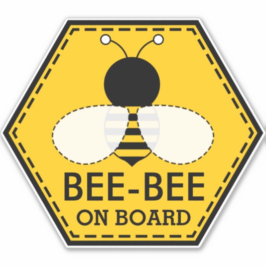 Baby van baby bijen aan boord van de Sticker (Voorkant)