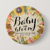 Baby van baby shower in Bloom Maple Pumpkins Sunfl Ronde Button 7,6 Cm (Voorkant)