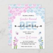 Baby van bijen onthullen uitnodiging (Voorkant / Achterkant)