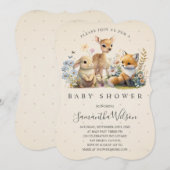 Baby van bosland Fox Deer Bunny Easter Baby shower Kaart (Voorkant / Achterkant)