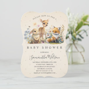 Baby van bosland Fox Deer Bunny Easter Baby shower Kaart