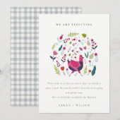 Baby van Bright Folk Boerderij Floral Birdie Bedankkaart (Voorkant / Achterkant)