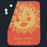 Baby van Cute Sun Birthday Inbakerdoek<br><div class="desc">Voeg wat flair toe aan de kamer van je baby met dit leuke zonnebrandmiddel. Hand getekend door mij, voor jou! Je kunt altijd je eigen tekst toevoegen, zoals de naam van de baby en zijn verjaardag. Bekijk mijn winkel voor meer kleuren en patronen, plus accessoires zoals tassen, badmatten, handdoeken, teenslippers,...</div>