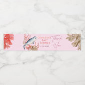 Baby van de hete oceaan, Narwhal en seizoenshells, Waterfles Etiket (Enkel label)