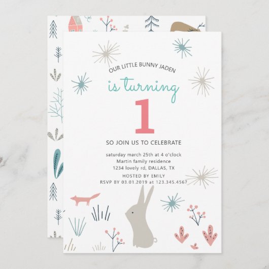 baby van de moderne bosbouw - eerste verjaardag Ui (Voorkant / Achterkant)