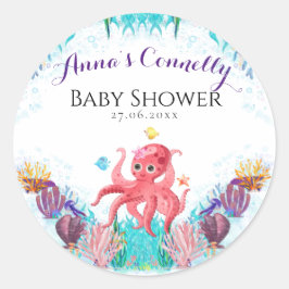  baby van de oceaan Octopus kleurrijk Ronde Sticker