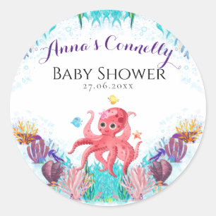  baby van de oceaan Octopus kleurrijk Ronde Sticker