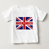 Baby van de vlag van de Engelse Union Jack top t s (Voorkant)