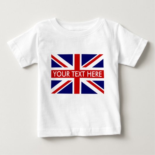 Baby van de vlag van de Engelse Union Jack top t s (Voorkant)