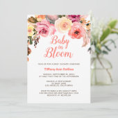 Baby van de Waterverf van Floral in het Baby showe Kaart (Staand voorkant)