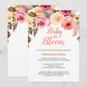 Baby van de Waterverf van Floral in het Baby showe Kaart (Voorkant / Achterkant)