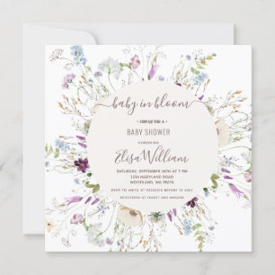 Baby van de Waterverf van wilde bloemen in Bloom Kaart
