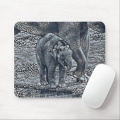 baby van een olifant muismat (Met muis)