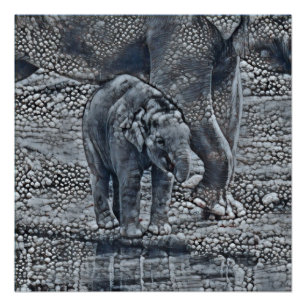 baby van een olifant perfect poster