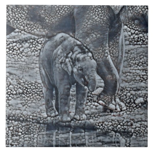 baby van een olifant tegeltje (Voorkant)