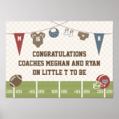 Baby van football Paar met coating Baby shower Ban Poster (Voorkant)