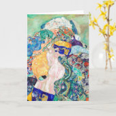 Baby van Gustav Klimt Painting Artwork Kaart (Gele Bloem)