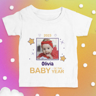 Baby van het jaar Aangepaste foto T-Shirt