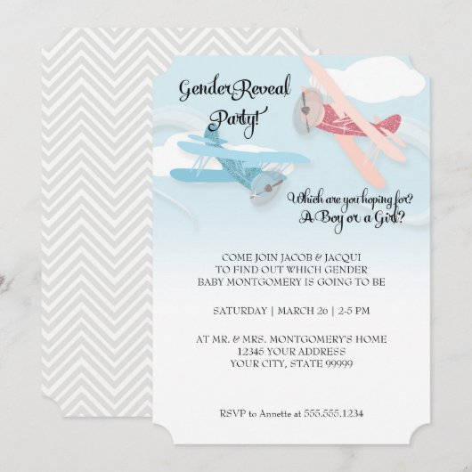 Baby van het vliegtuig kaart (Voorkant / Achterkant)