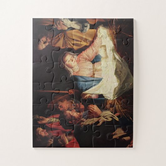 Baby van Kerstman Wieg Stall Bethlehem Legpuzzel (Verticaal)