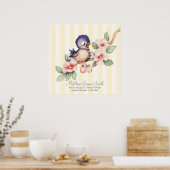 Baby van kleine vogels - Aangepaste geboorte Poster (Keuken)