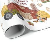 Baby van landbouwhuisdieren Waterverf Cadeaupapier (Rol Hoek)