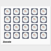Baby van leuke foto's met moon, ster en cloud vierkante sticker (Vel)