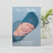 Baby van liefde en Bedankt Fotokaart Aankondiging (Staand voorkant)
