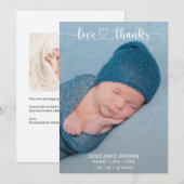 Baby van liefde en Bedankt Fotokaart Aankondiging (Voorkant / Achterkant)