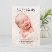 Baby van liefde en Bedankt Fotokaart Aankondiging (Staand voorkant)