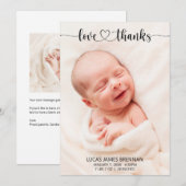Baby van liefde en Bedankt Fotokaart Aankondiging (Voorkant / Achterkant)