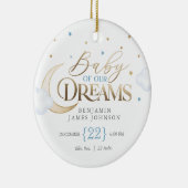 Baby van onze Dreams Blue Baby's Eerste Kerstmis Keramisch Ornament (Rechts)