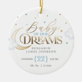 Baby van onze Dreams Blue Baby's Eerste Kerstmis Keramisch Ornament (Voorkant)