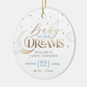 Baby van onze Dreams Blue Baby's Eerste Kerstmis Keramisch Ornament (Links)